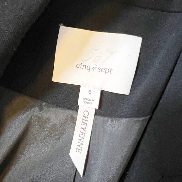 Cinq a Sept Ostrich Feather Black Cheyenne Blazer Size 6 - Picture 7 of 11